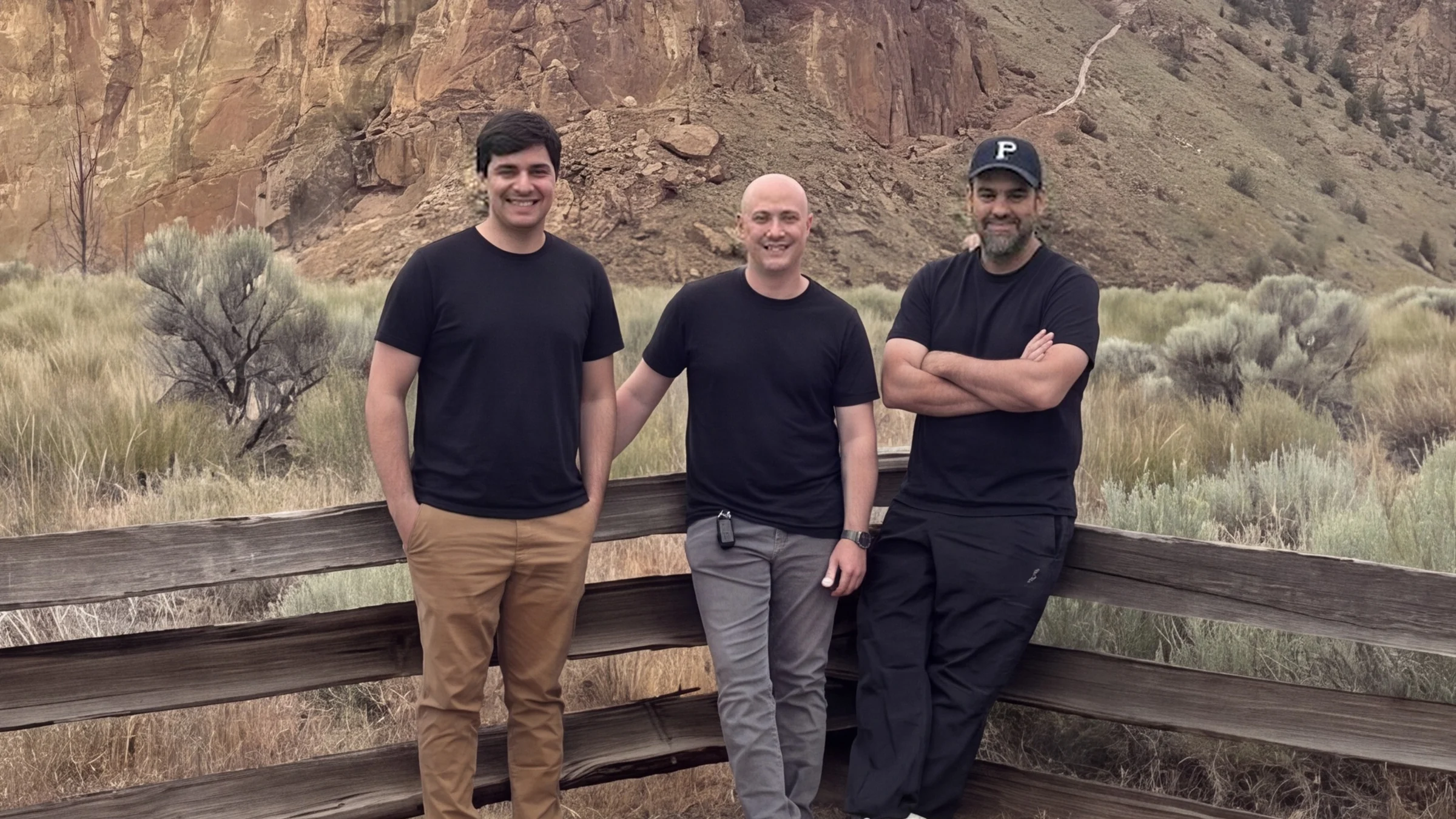 RouteMe co-founders Hassan, Dustin and Dimas at Smith Rock, Oregon