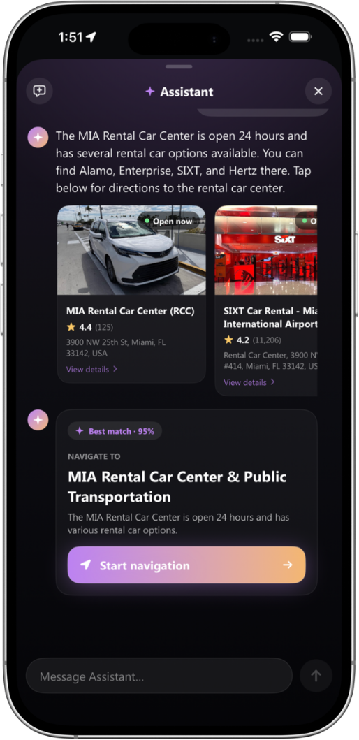 RouteMe Agent recommending local food