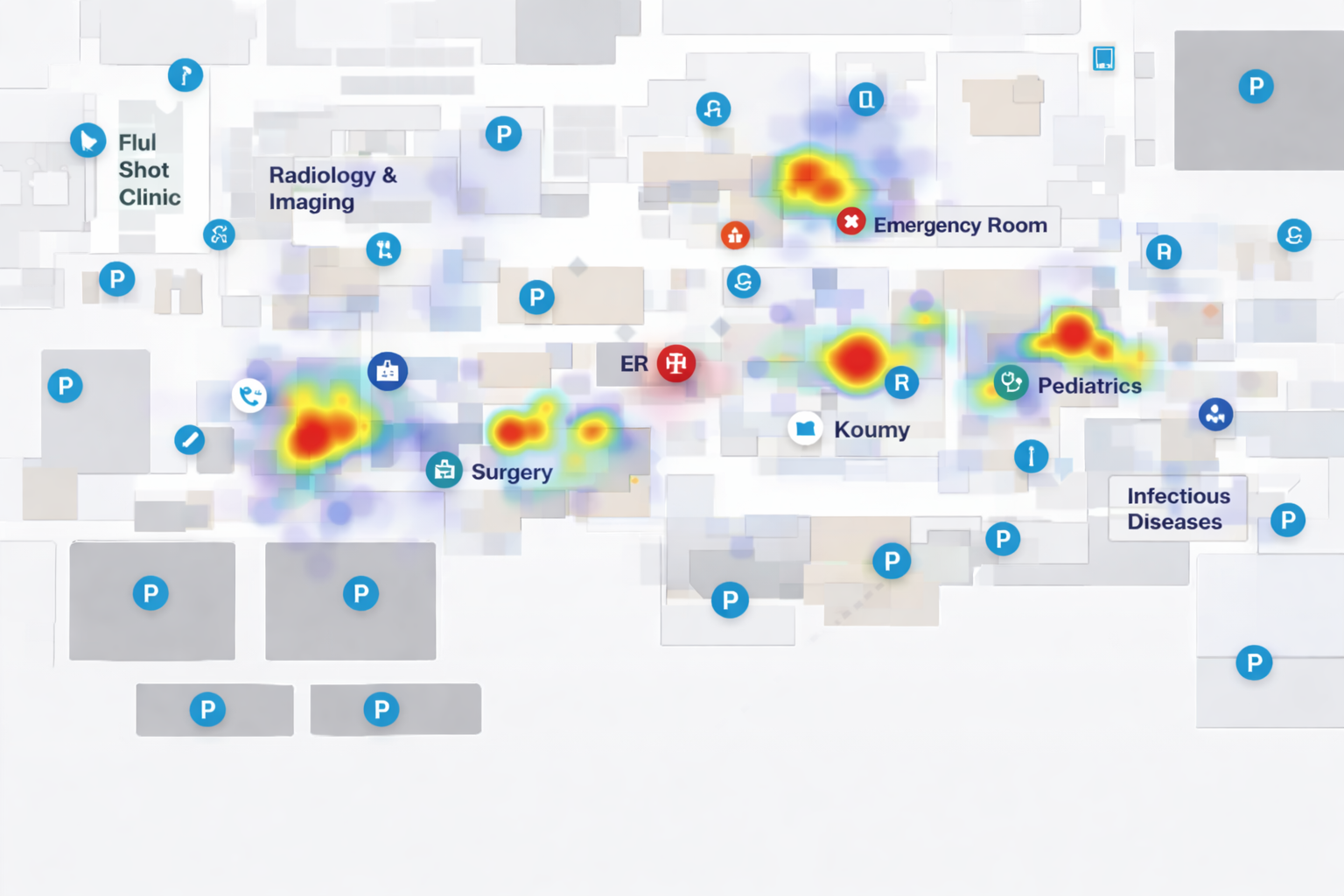 Patient movement heatmap