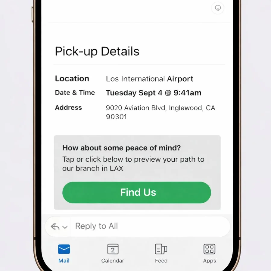 Pre-arrival directions inside a reservation email